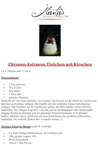 Zitronen Estragon Törtchen mit Kirschen Maren Lubbe Feine