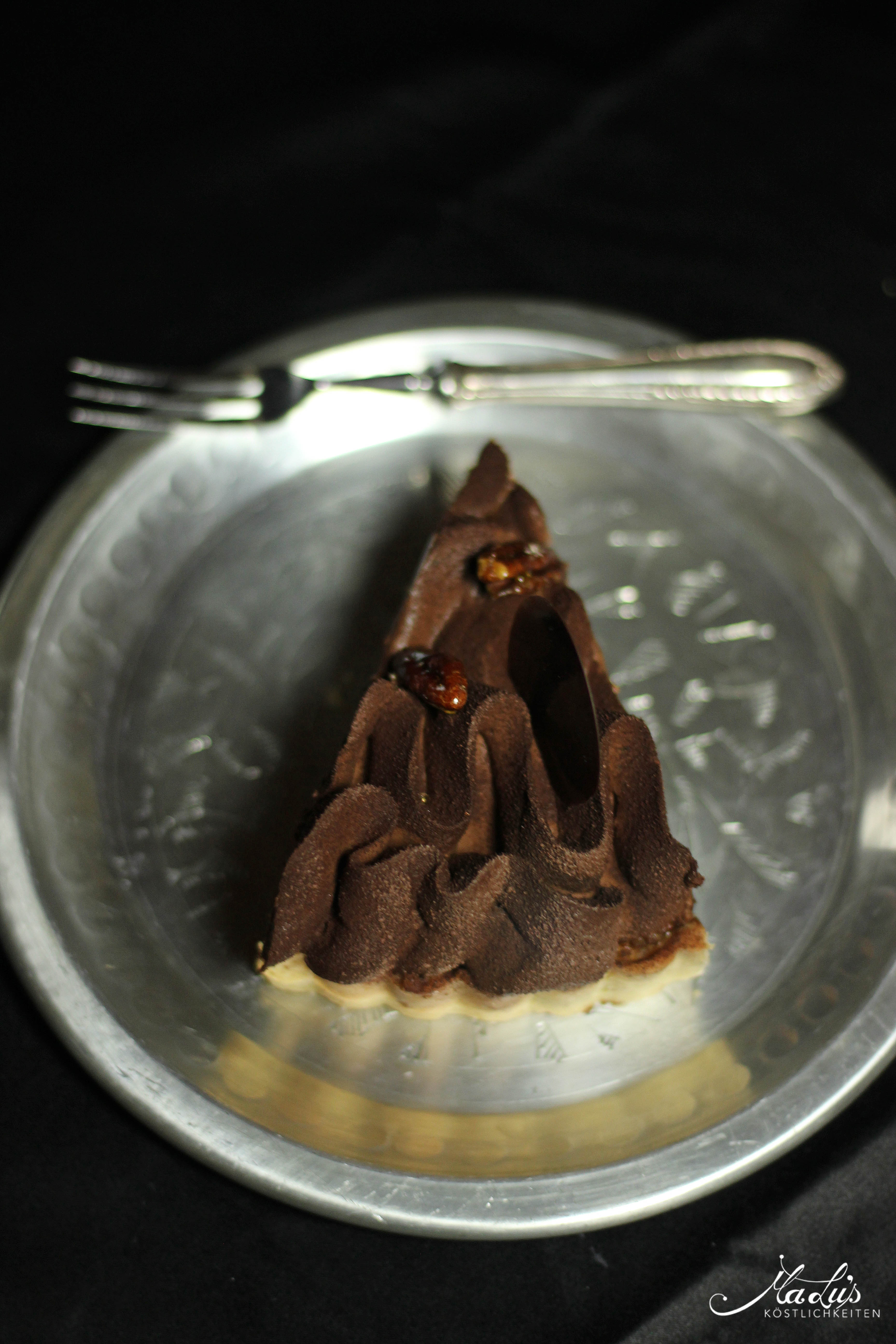 Schokoladen-Vanilletarte mit karamellisierten PecannÃ¼ssen