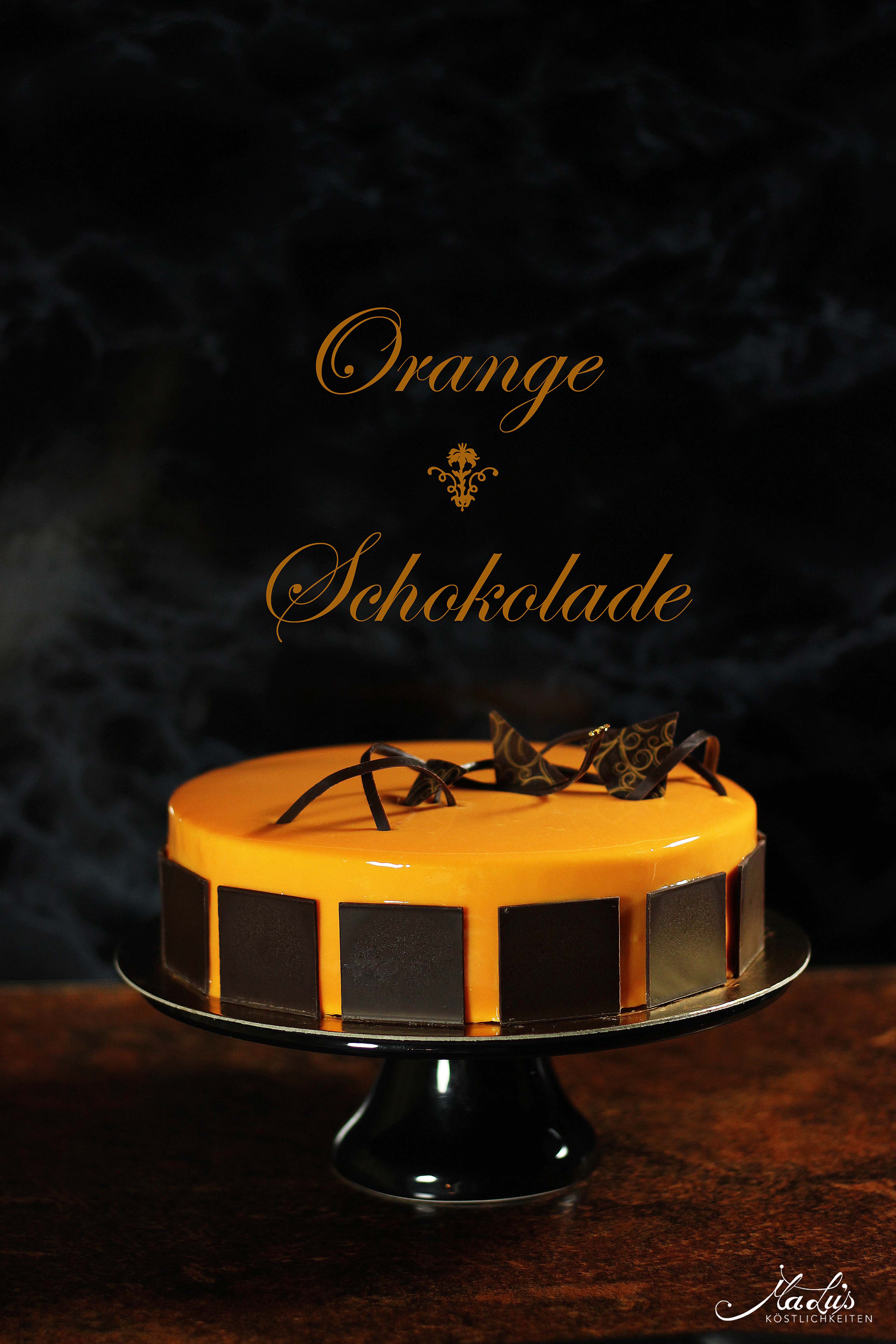 Orangentorte mit Schokoladenknusperboden & Glanzglasur