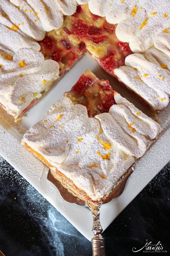 Rhabarber-Erdbeer Flan Tarte mit Orangenbaiser - Maren Lubbe - Feine ...