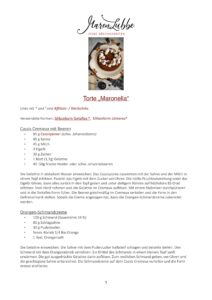 Rezeptdruck Torte Maronella