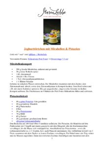 Rezeptdruck Joghurttörtchen mit Mirabellen & Pistazie