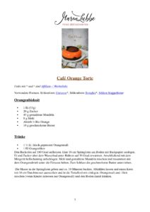 Rezeptdruck Café Orange Torte