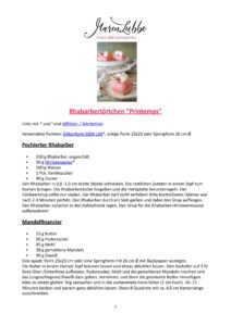 Rezeptdruck Rhabarbertörtchen "Printemps"