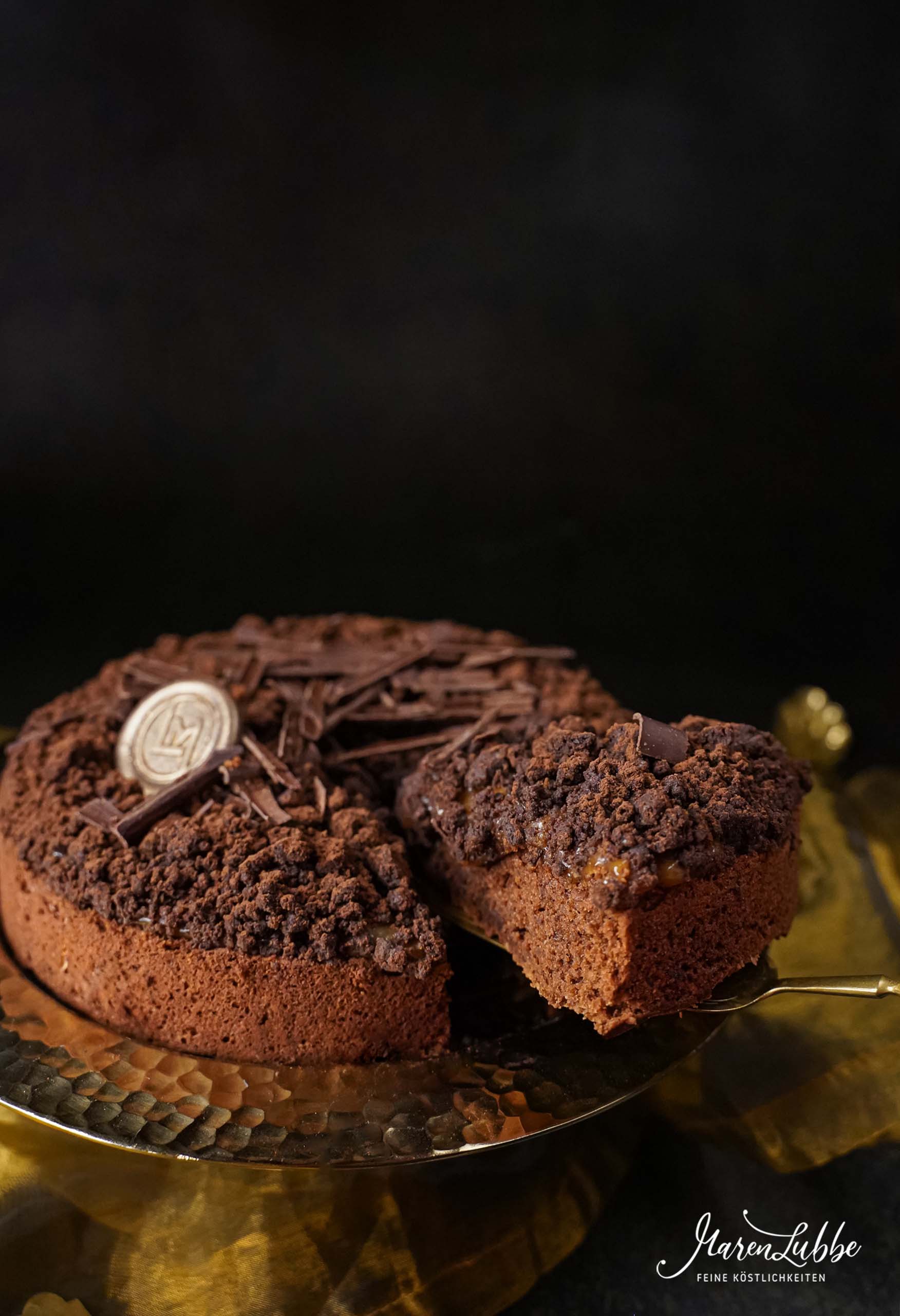 Schokokuchen mit Salzkaramell & Streuseln