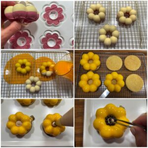 Fertigstellung der Sunflower Törtchen