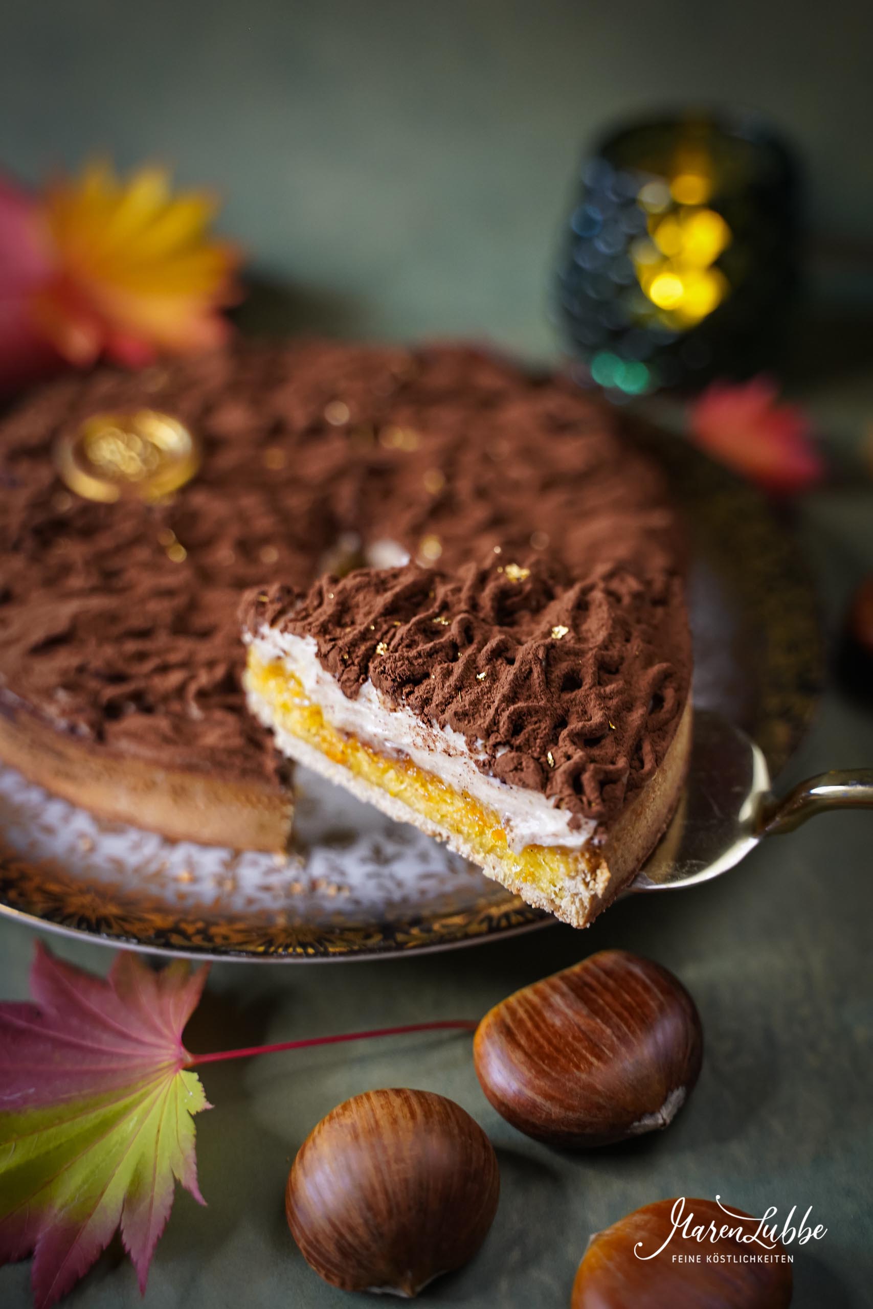 Maronentarte mit Orange